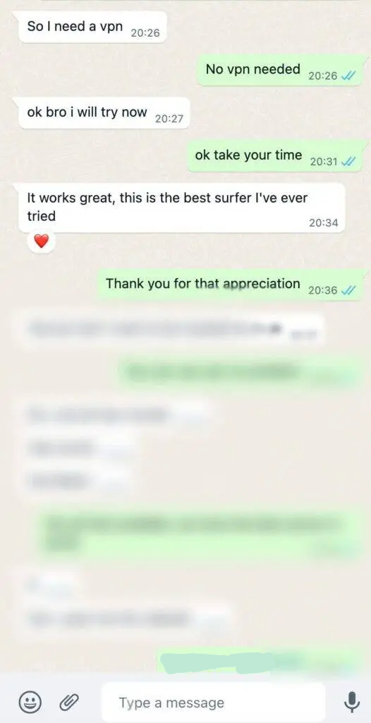 WhatsApp Support Chat Example 4